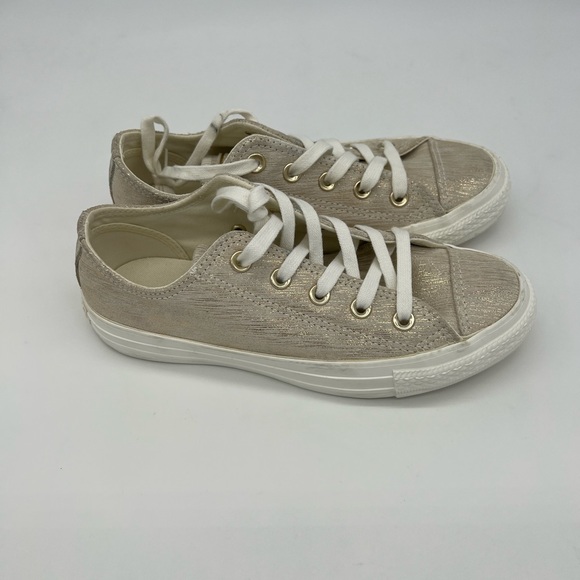 CONVERSE All Star Low Top Chic Gold Shimmer Canvas Sneakers Casual Sneakers - Picture 5 of 15